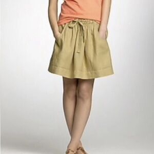 J.Crew Womens Mini SkirtDrawstring Elastic Waist A-Line 100% Linen Size 2